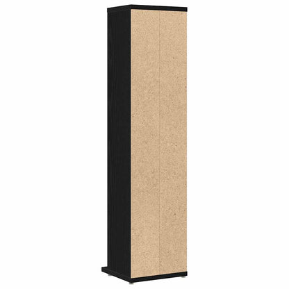 Mobile Porta CD Rovere Nero 21x20x88 cm in Legno Multistrato - homemem39