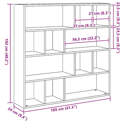 Libreria/Divisorio Rovere Nero 105x24x102 cm - homemem39
