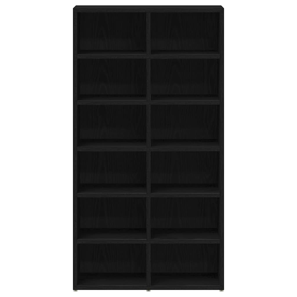 Scarpiera Rovere Nero 54x34x100,5 cm in Legno Multistrato - homemem39