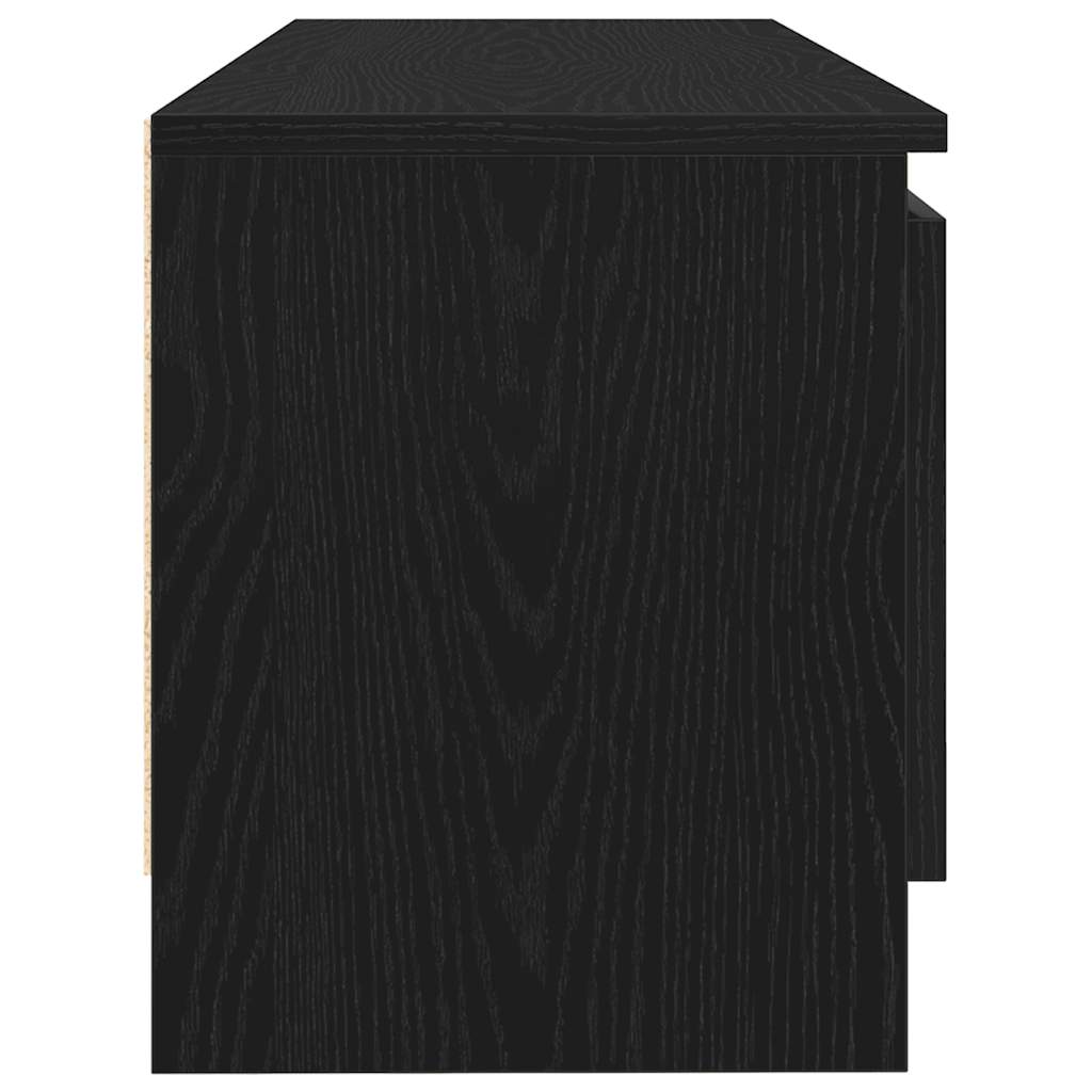 Mobile Porta TV Rovere Nero 102x30x36 cm in Legno Multistrato - homemem39