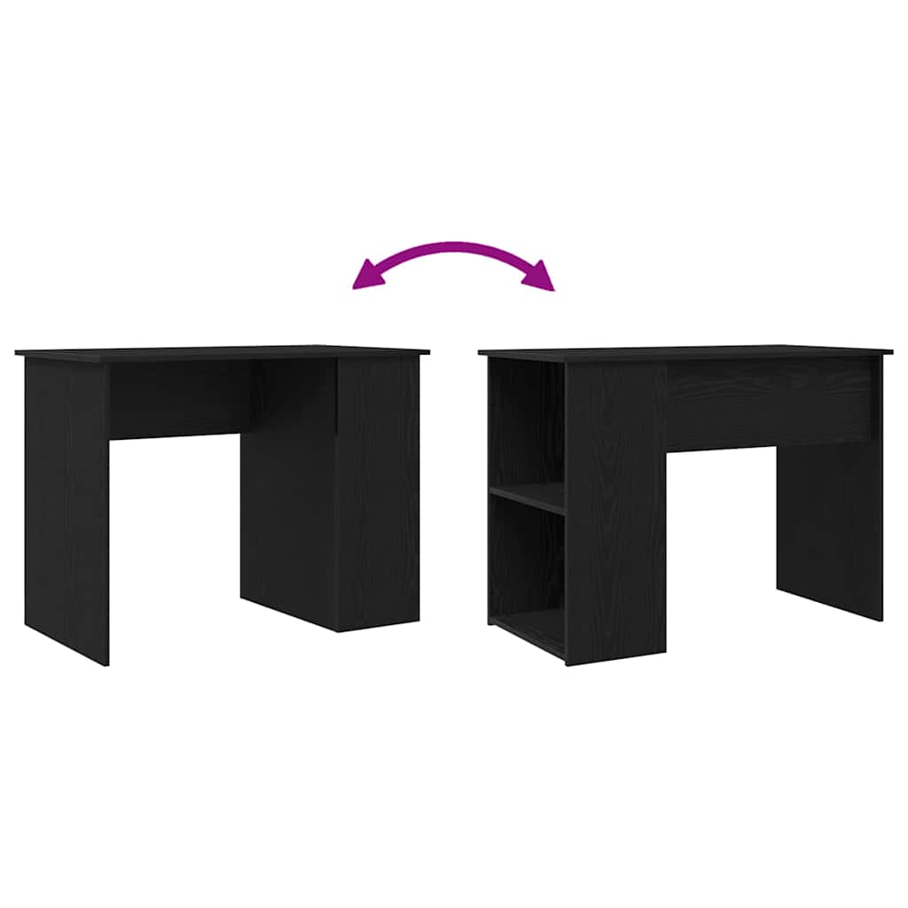 Scrivania Rovere Nero 100x55x75 cm in Legno Multistrato - homemem39