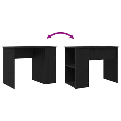 Scrivania Rovere Nero 100x55x75 cm in Legno Multistrato - homemem39