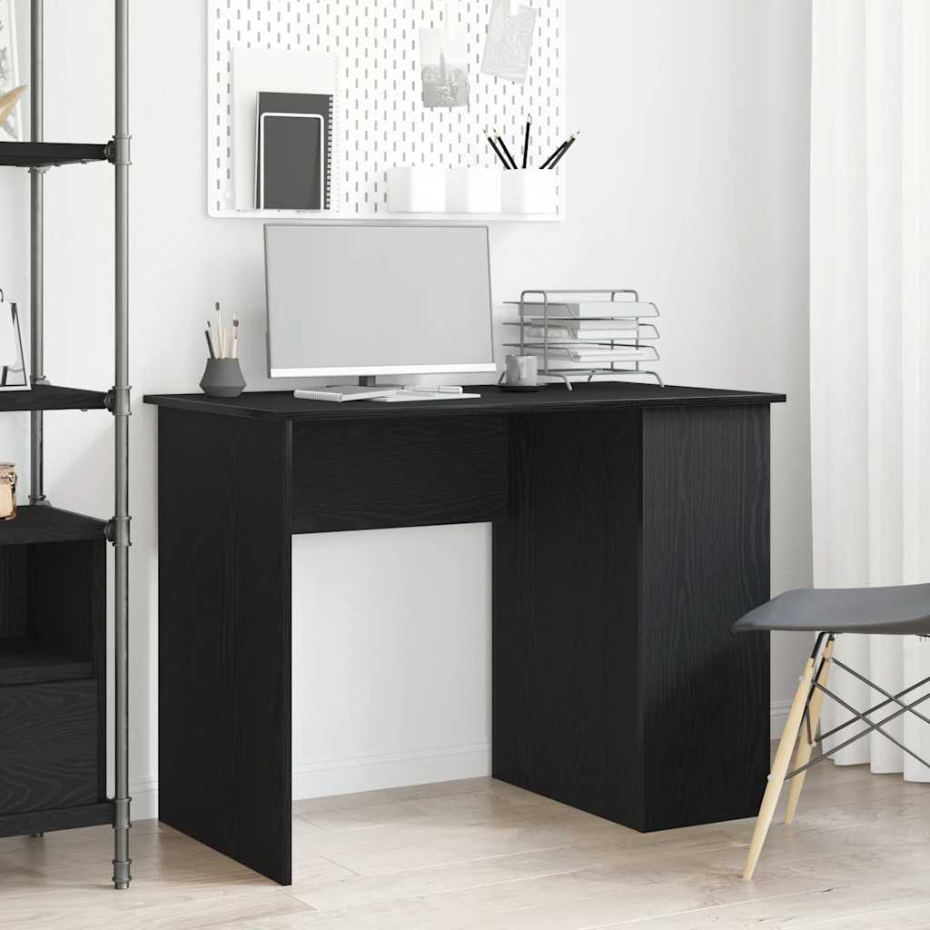 Scrivania Rovere Nero 100x55x75 cm in Legno Multistrato