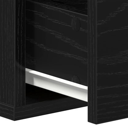 Armadietto a muro con cassetto Rovere Nero 60 x 26 x 18,5 cm | homemem39