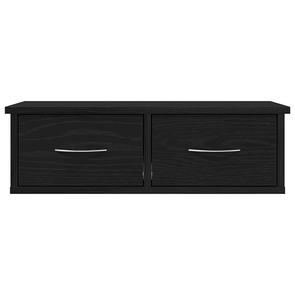 Armadietto a muro con cassetto Rovere Nero 60 x 26 x 18,5 cm