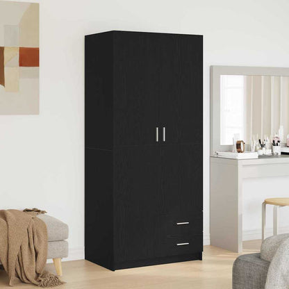 Guardaroba Rovere Nero 80 x 52 x 180 cm Legno multistrato | homemem39