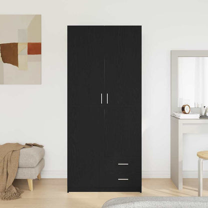 Guardaroba Rovere Nero 80 x 52 x 180 cm Legno multistrato | homemem39