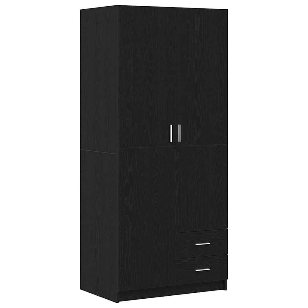 Guardaroba Rovere Nero 80 x 52 x 180 cm Legno multistrato | homemem39