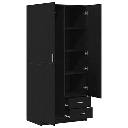 Guardaroba Rovere Nero 80 x 52 x 180 cm Legno multistrato | homemem39