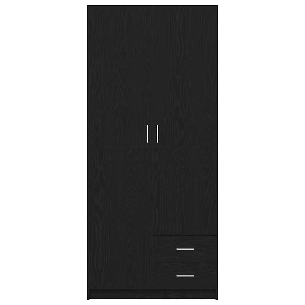 Guardaroba Rovere Nero 80 x 52 x 180 cm Legno multistrato | homemem39