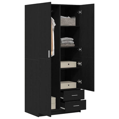 Guardaroba Rovere Nero 80 x 52 x 180 cm Legno multistrato | homemem39