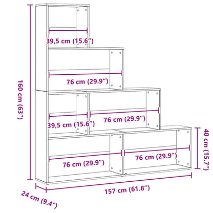 Armadio per Libri Rovere Nero 155 x 24 x 160 cm