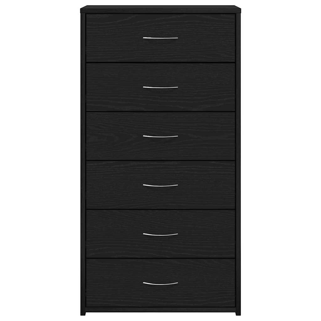 Credenza con 6 Cassetti Rovere Nero 50x34x96 cm in Truciolato - homemem39