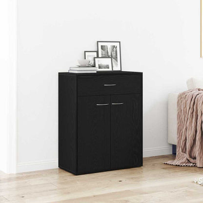 Credenza Rovere Nero 60 x 30 x 75 cm Legno multistrato
