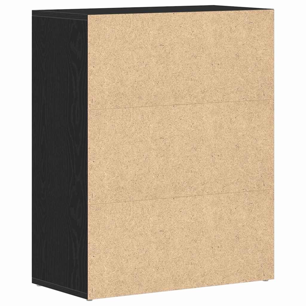 Credenza Rovere Nero 60 x 30 x 75 cm Legno multistrato