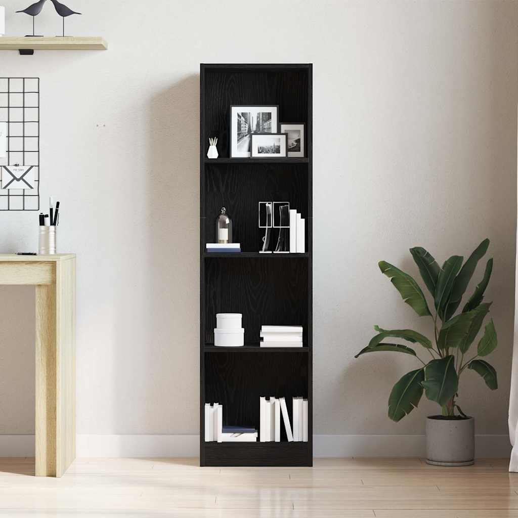 Libreria Rovere Nero 40x24x143 cm in Legno Multistrato | homemem39