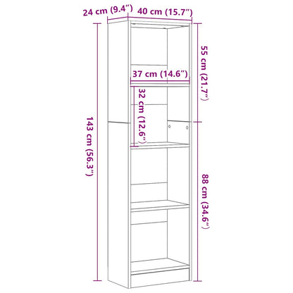 Libreria Rovere Nero 40x24x143 cm in Legno Multistrato | homemem39