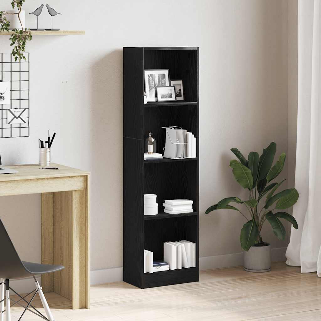 Libreria Rovere Nero 40x24x143 cm in Legno Multistrato | homemem39