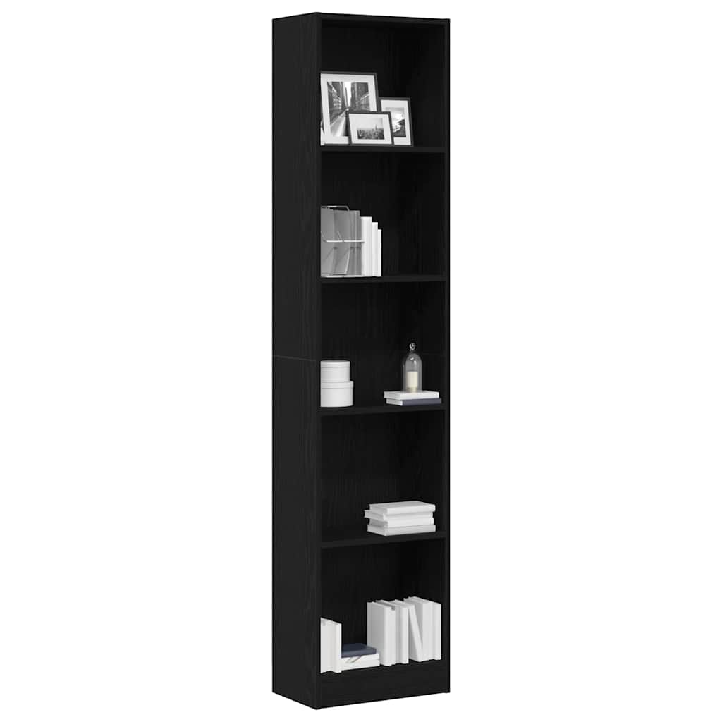 Libreria Rovere Nero 40x24x176 cm in Legno Multistrato | homemem39