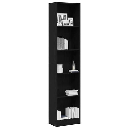 Libreria Rovere Nero 40x24x176 cm in Legno Multistrato | homemem39