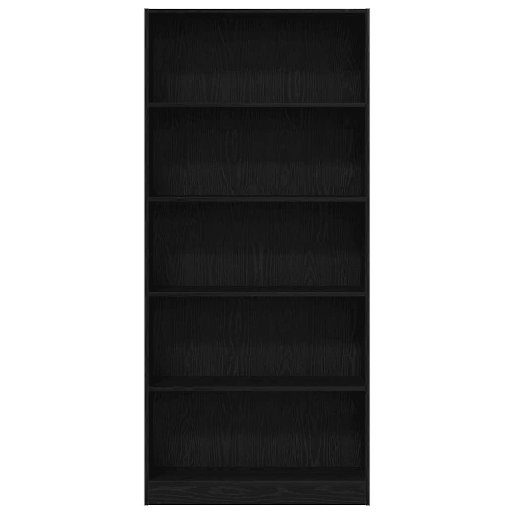 Libreria Rovere Nero 80x24x176 cm in Legno Multistrato | homemem39