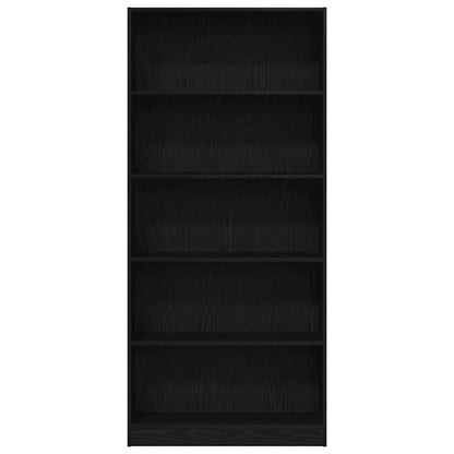 Libreria Rovere Nero 80x24x176 cm in Legno Multistrato | homemem39
