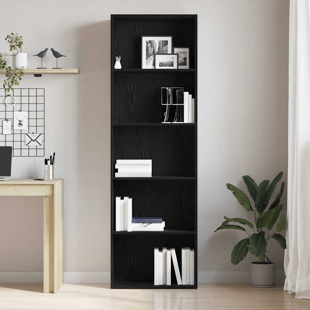 Libreria Rovere Nero 60x30x189 cm in Legno Multistrato | homemem39