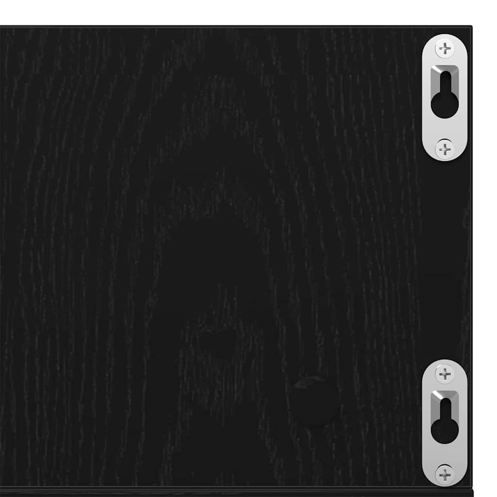 Scaffale da parete con lo scaffale Rovere Nero 75 x 18 x 18 cm