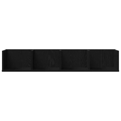 Scaffale da parete con lo scaffale Rovere Nero 100 x 18 x 18 cm