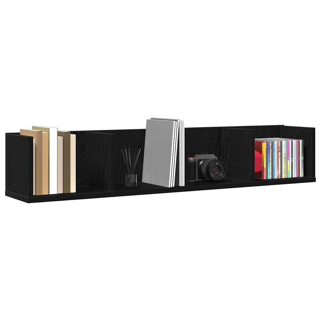 Scaffale da parete con lo scaffale Rovere Nero 100 x 18 x 18 cm