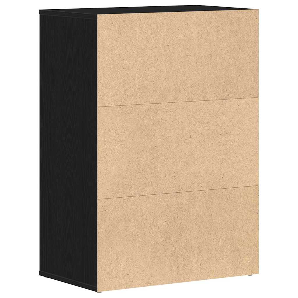 Scarpiera Rovere Nero 60 x 35 x 84 cm Legno multistrato