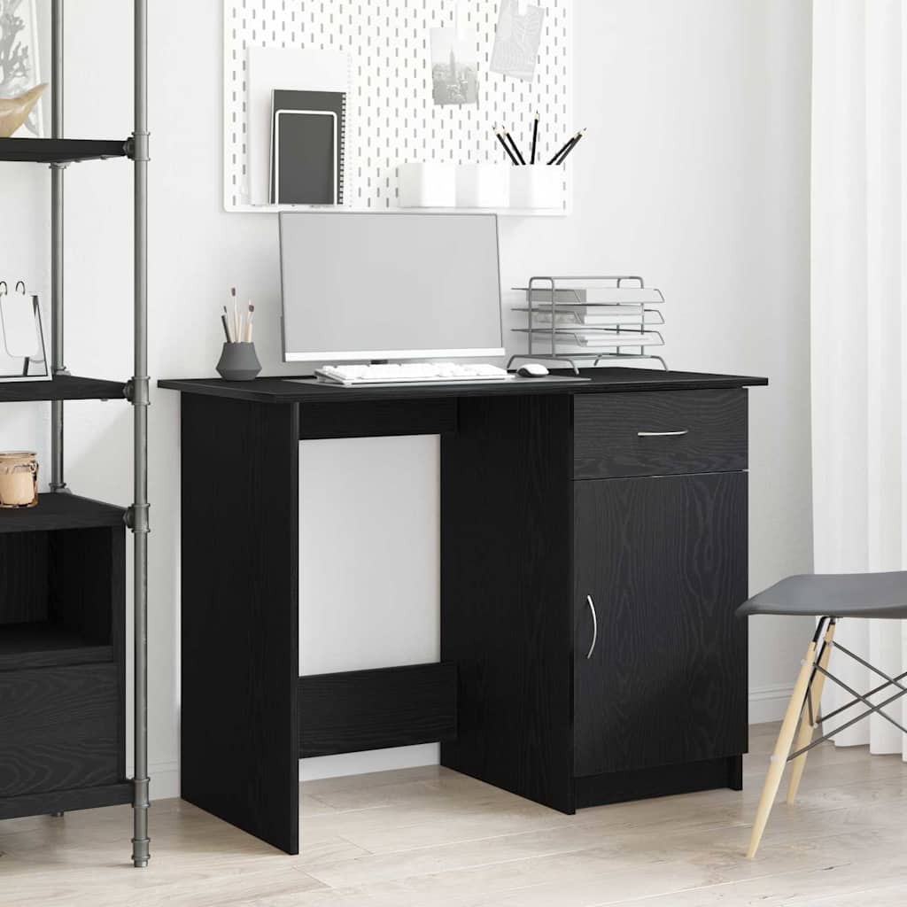 Scrivania Rovere Nero 100 x 50 x 76 cm Legno multistrato