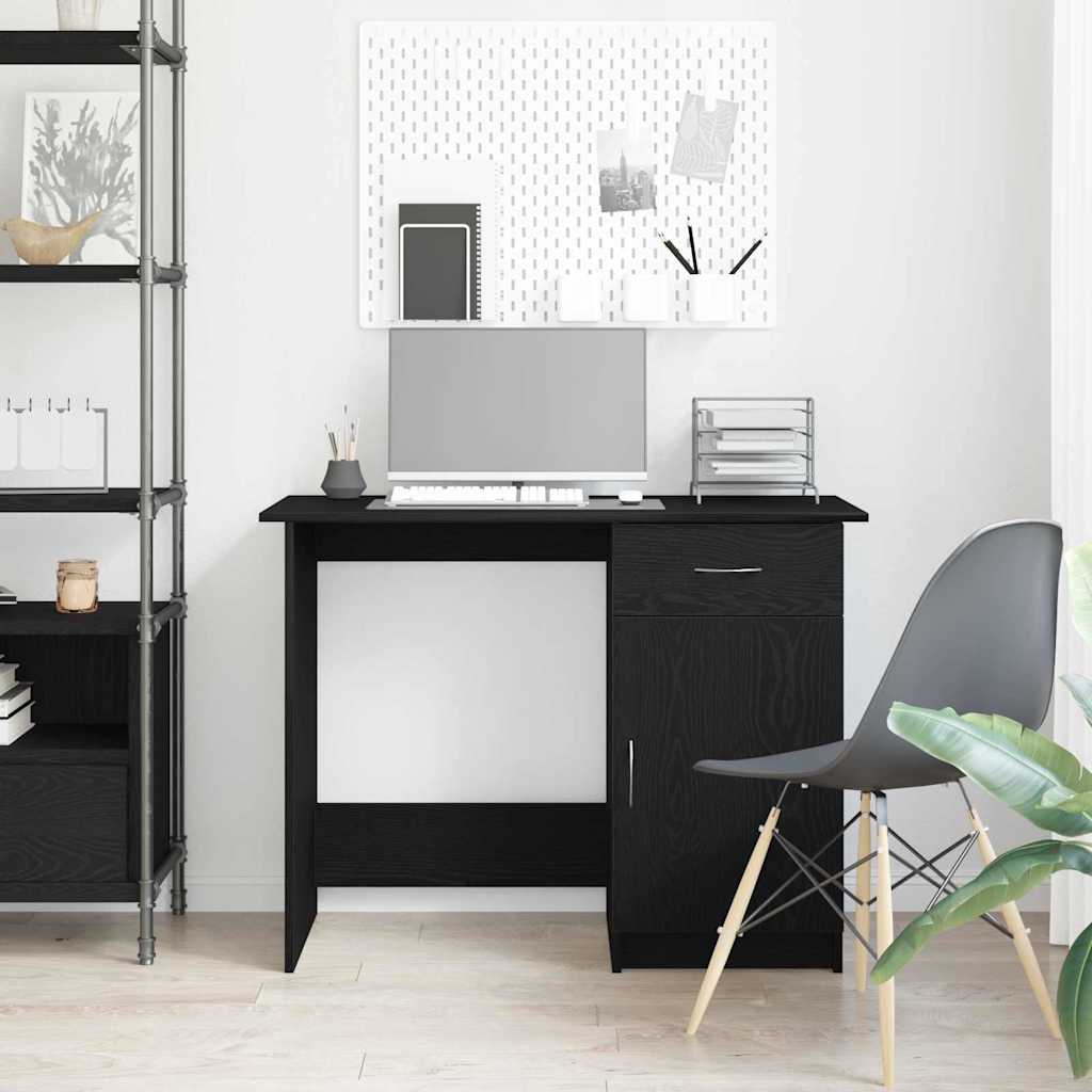 Scrivania Rovere Nero 100 x 50 x 76 cm Legno multistrato | homemem39