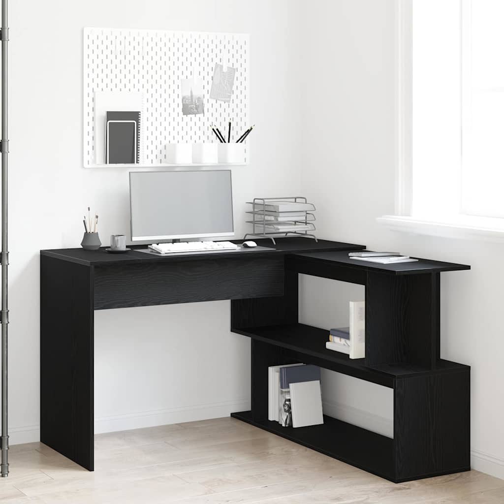 Scrivania Rovere Nero 200 x 50 x 76 cm Legno multistrato | homemem39