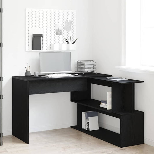 Scrivania Rovere Nero 200 x 50 x 76 cm Legno multistrato | homemem39