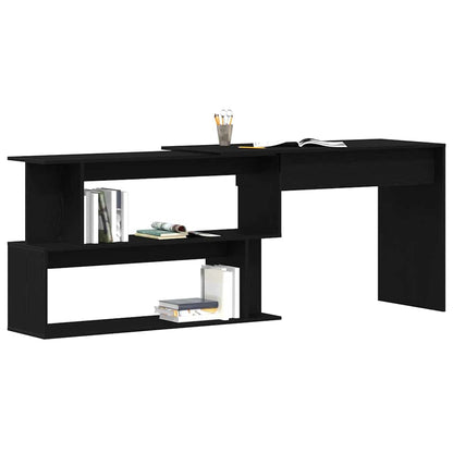 Scrivania Rovere Nero 200 x 50 x 76 cm Legno multistrato | homemem39