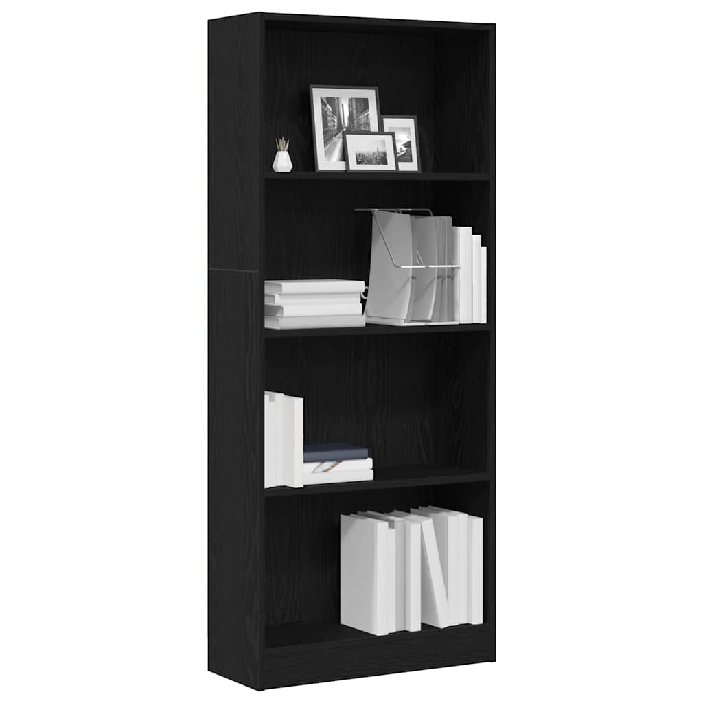 Libreria Rovere Nero 60 x 24 x 143 cm Legno multistrato