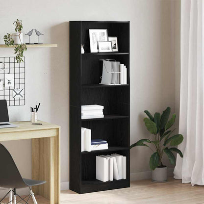 Libreria Rovere Nero 60 x 24 x 176 cm Legno multistrato