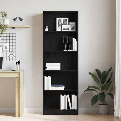 Libreria Rovere Nero 60 x 24 x 176 cm Legno multistrato