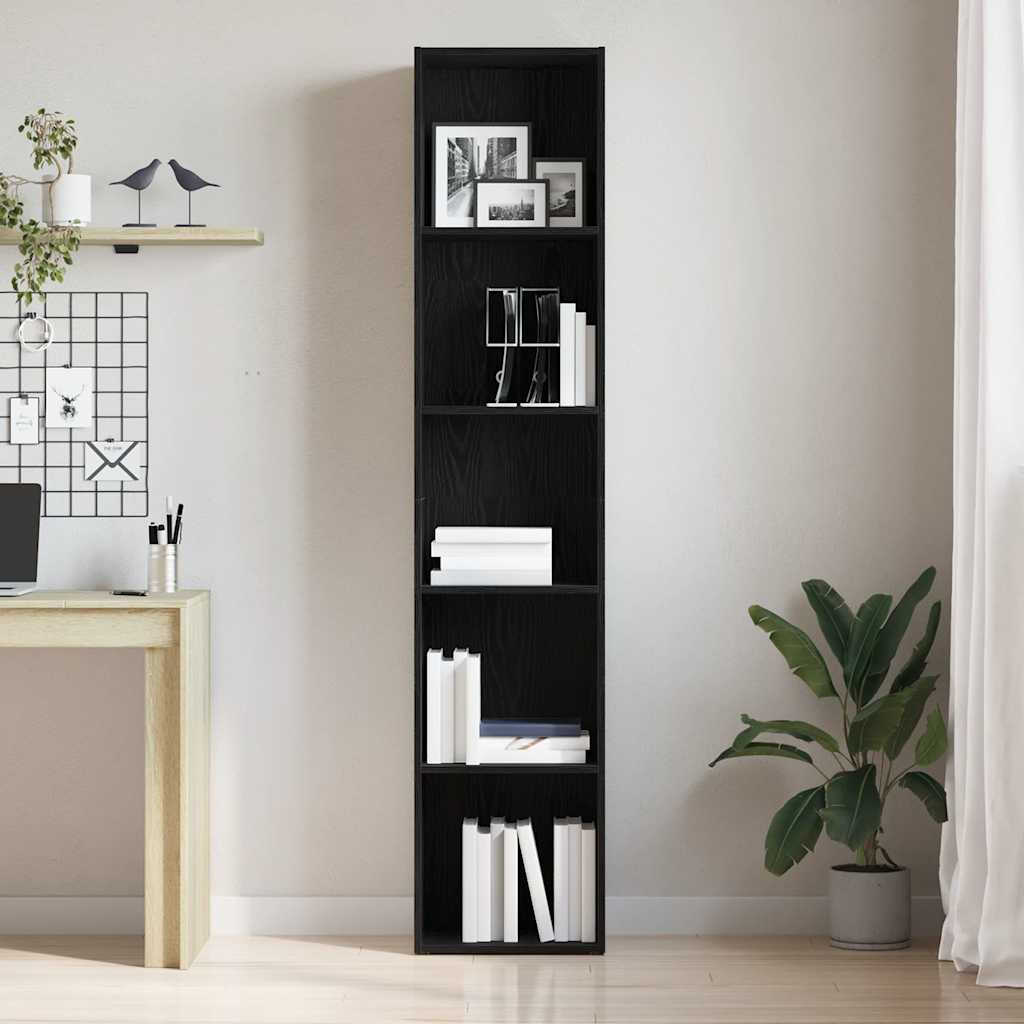 Libreria Rovere Nero 40x30x189 cm Legno Massello di Acacia | homemem39