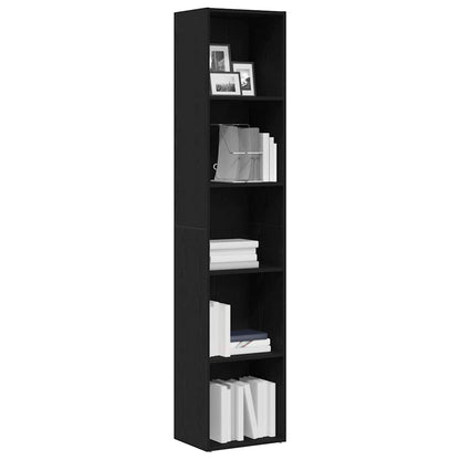 Libreria Rovere Nero 40x30x189 cm Legno Massello di Acacia | homemem39