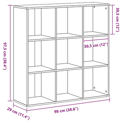 Mobile libreria Rovere Nero 98x29x97,5 cm in Legno Multistrato | homemem39