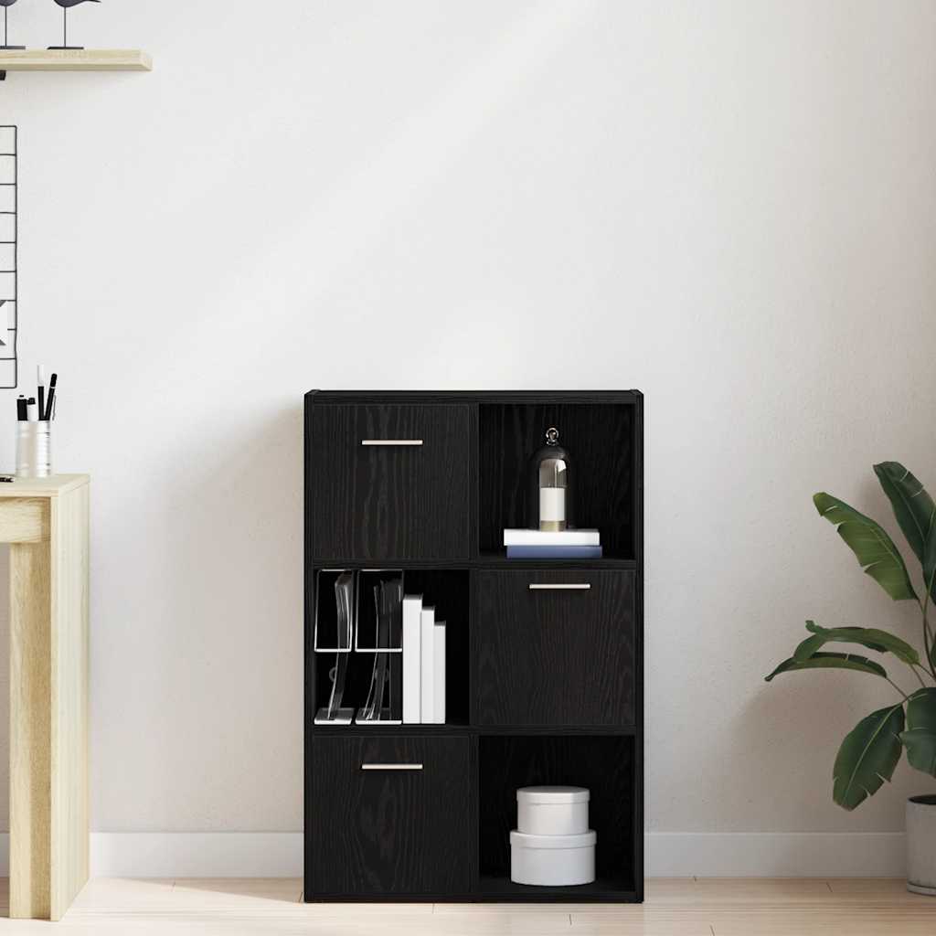 Libreria/Divisorio per ambienti Rovere Nero 60,5x30x90 cm in Legno Multistrato | homemem39