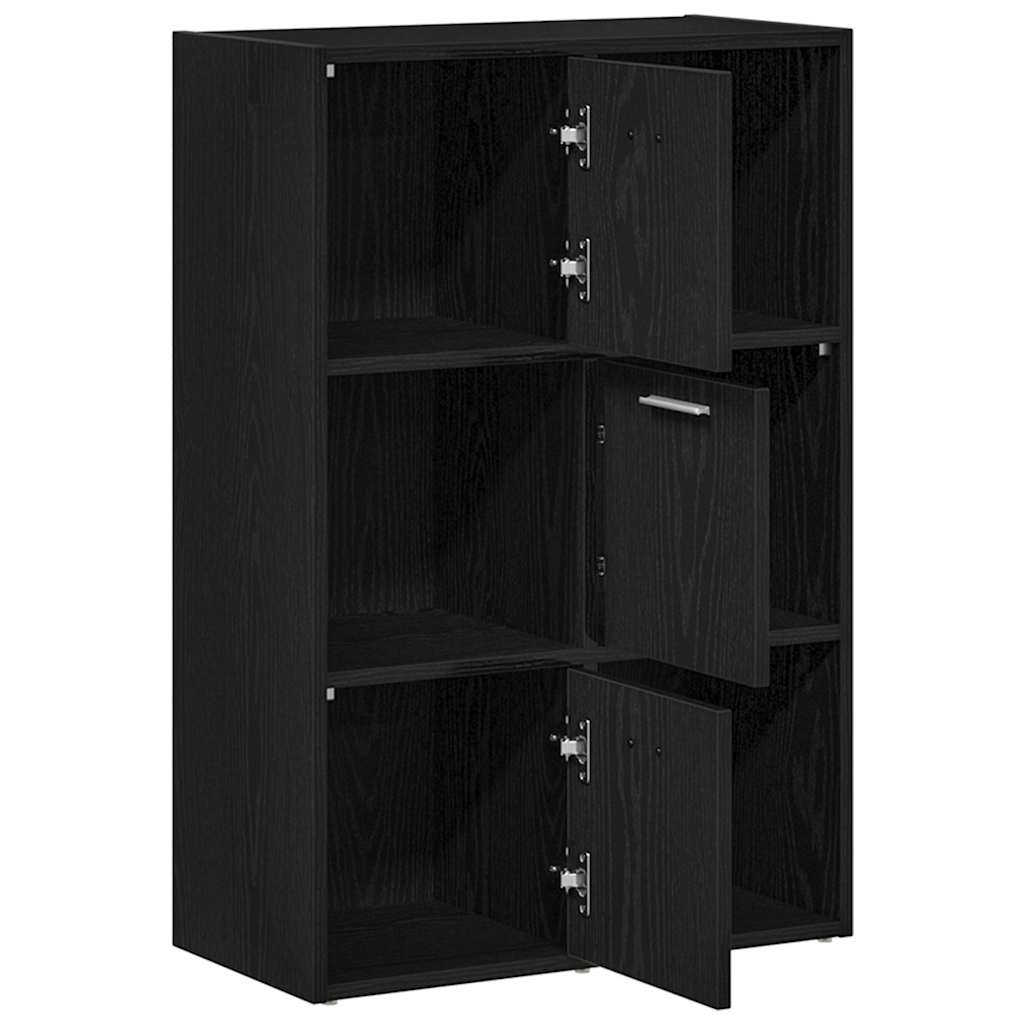 Libreria/Divisorio per ambienti Rovere Nero 60,5x30x90 cm