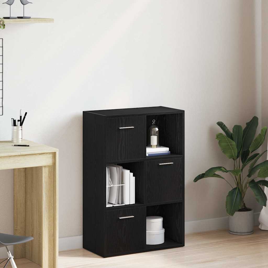 Libreria/Divisorio per ambienti Rovere Nero 60,5x30x90 cm in Legno Multistrato | homemem39