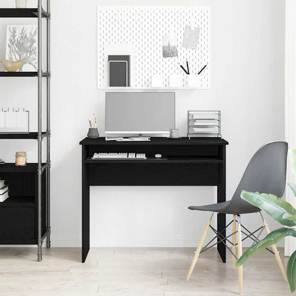 Scrivania Rovere Nero 90x50x74 cm in Legno Multistrato | homemem39