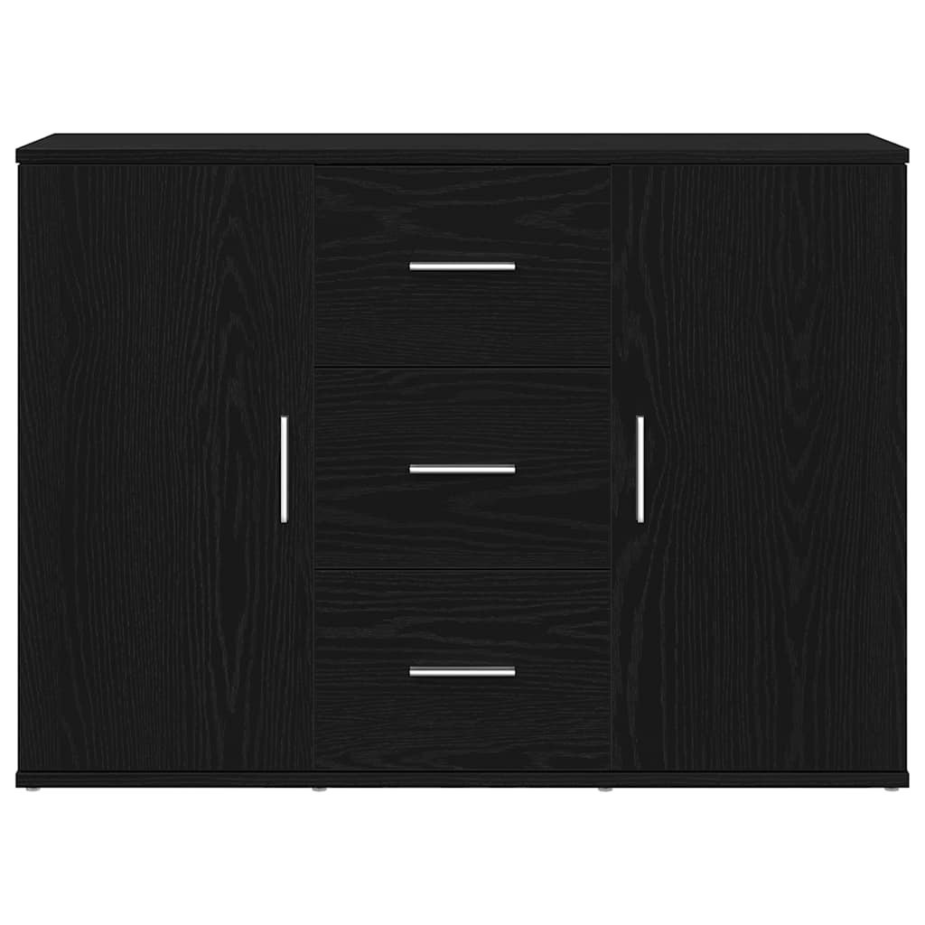 Credenza Rovere Nero 91x29,5x65 cm in Legno Multistrato - homemem39