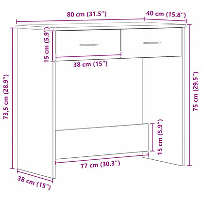 Scrivania Rovere Nero 80 x 40 x 75 cm Legno multistrato