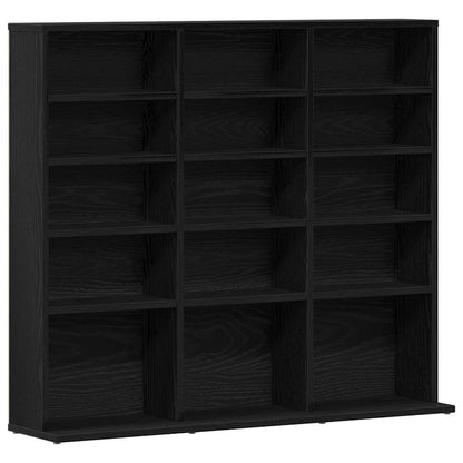 Mobile Porta CD Rovere Nero 100x23x89,5 cm Legno Multistrato | homemem39