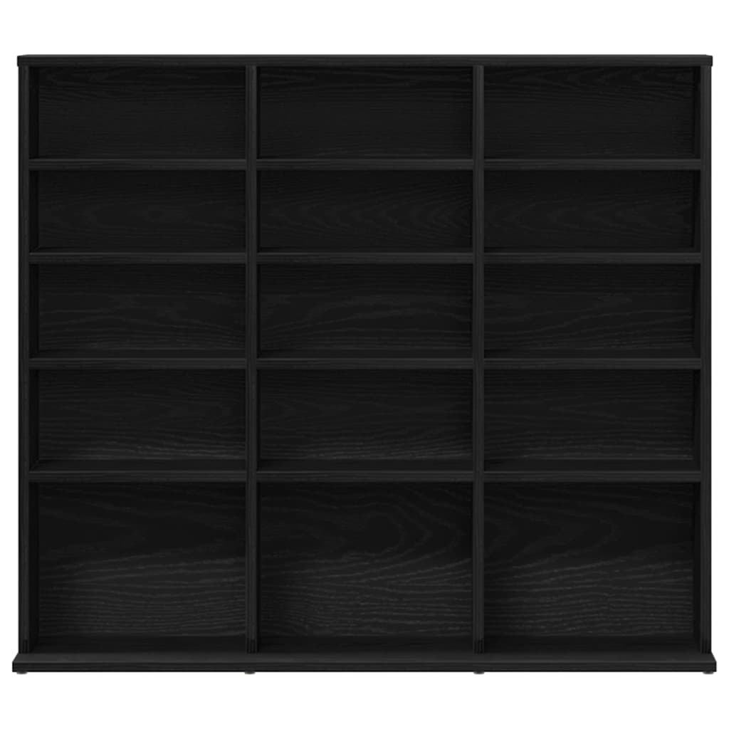 Mobile Porta CD Rovere Nero 100x23x89,5 cm Legno Multistrato | homemem39
